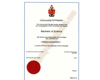 International Africa Fake Diploma with Crest and Red Embossed Seal